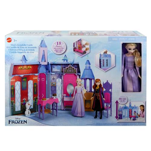 Disney Frozen Arendelle Doll-House Castle (2+ ft) with Elsa Fashion Doll, 4 Play Areas, and 15 Furniture and Accessory Pieces from Disney’s Frozen 2, HLW61