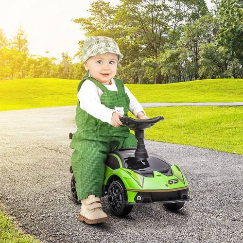 عربة اطفال لامبورجيني قابلة للدفع اخضر ميجاستار Megastar - Ride-on Lamborghini Push-Along Stroller W/ Music - Green