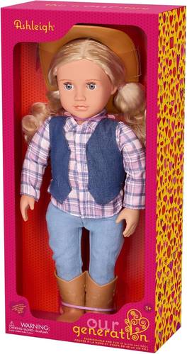 Our Generation – 18-inch Cowgirl Doll – Cute Plaid and Denim-Style Western Outfit – Yellowstone Outfit - Cowboy Hat & Horseback Riding Boots – Kids Ages...