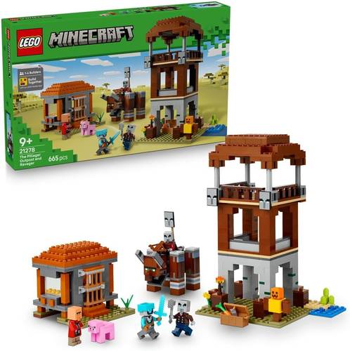  ليغو Minecraft‎، لعبة بناء حصن القرية للأطفال، شخصيات شهيرة قابلة للتحريك، ديكور ألعاب إبداعي، لعب تخيلي للصبيان والبنات، هدية إبداعية للأطفال هواة الألعاب 21278