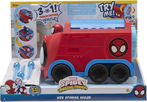 Spidey and His Super Friends SNF0081 Web Spinning Laster, 3-in-1 Vehicle, from 3 Years, Multi-Coloured