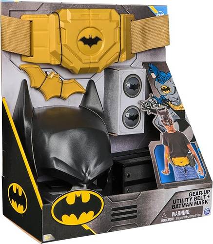 DC Batman Costume Accessories Batman Mask and Utility Belt Gear-Up Set