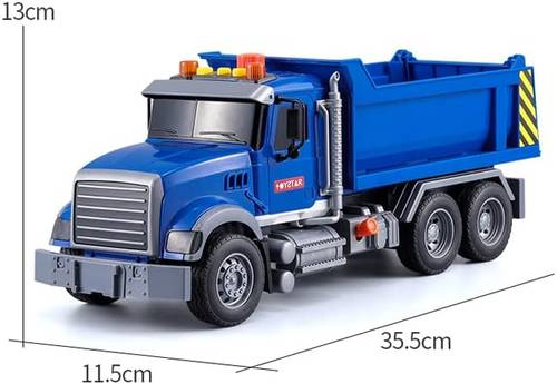 haomsj Big Dump Truck Toy Light Up & Moveable Lifting Back Garbage Push and Go Car Plastic Beach Construction Toy Vehicles for Kids Boys and Girls (Dump Truck) &