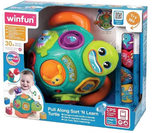 لعبة السلحفاة Winfun Pull Along Sort 'N Learn Turtle – 12 شهرًا فأكثر | Wlidaty Morocco