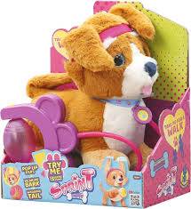 SPRINT PUPPY - PULL ALONG PLUSH WITH SOUNDS, PATENTED AIR PUMP SYSTEM POP-UP EARS AND TAIL - VERY STABLE , SOFT & CUDDLY - SAFETY DETACHABLE LEASH - C
