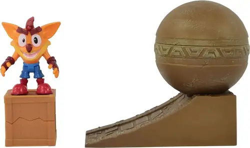 مجموعة لعب كراش بانديكوت بولدر داش ديوراما مقاس 4.5 بوصة [مع شخصية كراش]