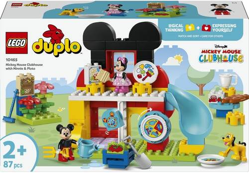 ليغو DUPLO Disney‏ نادي ميكي ماوس مع ميني وبلوتو، لعبة مكعبات بناء لأطفال الروضة بعمر سنتين، تضم ٤ شخصيات ديزني للعب التظاهر مع العديد من الملحقات، هدية...