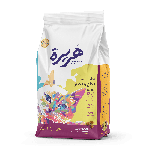 هريرة طعام جاف بالدجاج للقطط البالغة