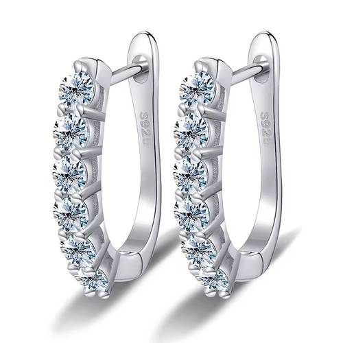 أقراط بريق المويسانتي الفضية 0.03ct