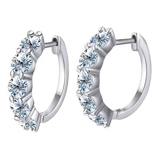 أقراط بريق المويسانتي الفضية 0.3ct