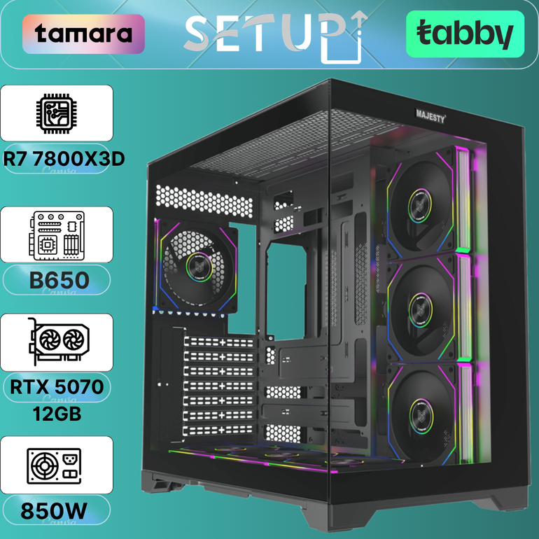  R7 7800X3D 5070 12GB (DDR5) كاش