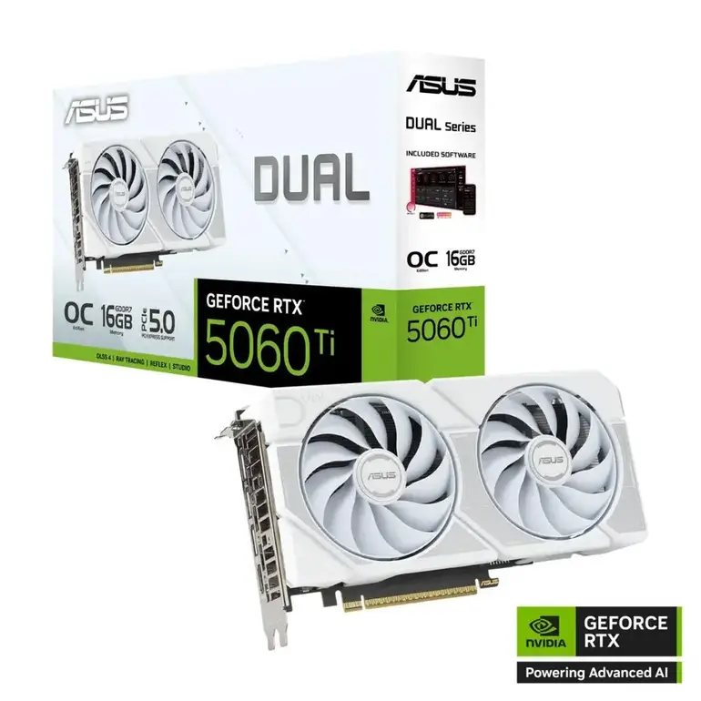 ASUS DUAL RTX5060TI O16G WHITE كرت شاشه