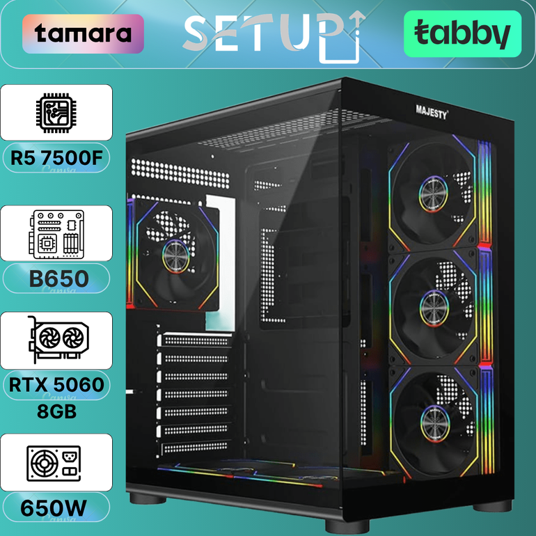 PC Gaming Ryzen 5 7500F + RTX 5060 8GB | DDR5