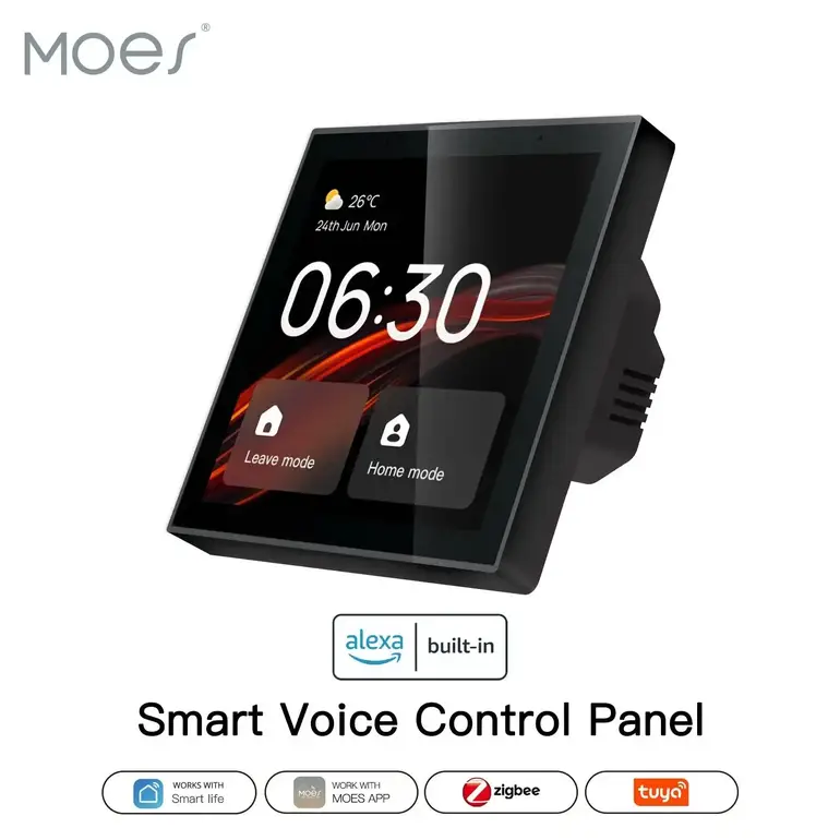 لوحة التحكم المركزية الذكية (Smart Multi-functional Control Panel) - شاشة لمس 4 بوصة مع Alexa وبوابة ZigBee مدمجة