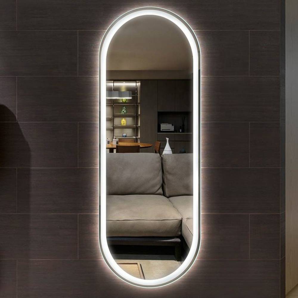 Full Length LED Mirror with Front & Back Lights Touch Control 3 Lighting Levels Wall Mounted for Bathroom, Living Room, Bedroom, Vanity - Multiple Sizes  60x80 cm
