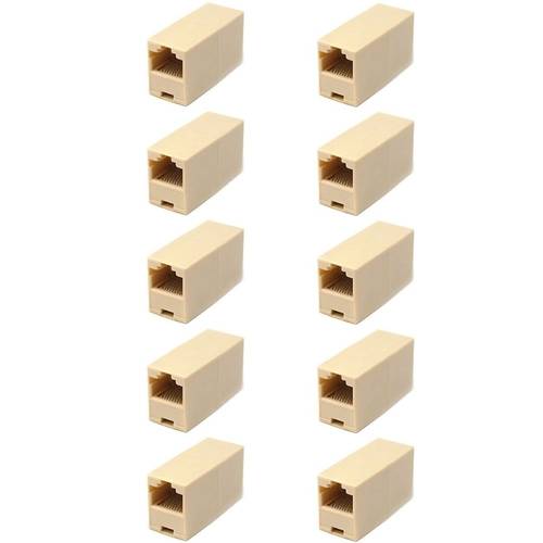 مقرنة  إيثرنت RJ45   أنثى إلى أنثى لكابلات الإنترنت(10 قطع)