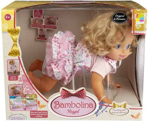 BAMBOLINA ROYAL CRAWLING DOLL 40CM WITH BAM-128343