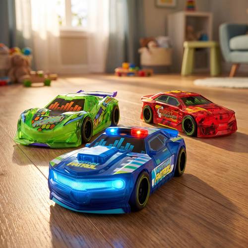 Dickie Toys - Streets N Beatz Light & Music Car, Friction Motor, 20cm, Batteries Included, Ages 3 & Up, Multi-Color