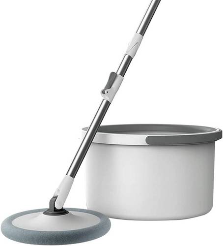 Rotary Squeeze Mop & Bucket Microfiber Mop Pads Hand Free Wringing Floor Clean Mop with 2 Pads