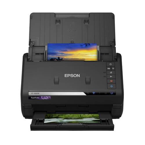 إبسون ماسح ضوئي FastFoto FF-680W نظام مسح الصور والمستندات لاسلكي عالي السرعة - أسود