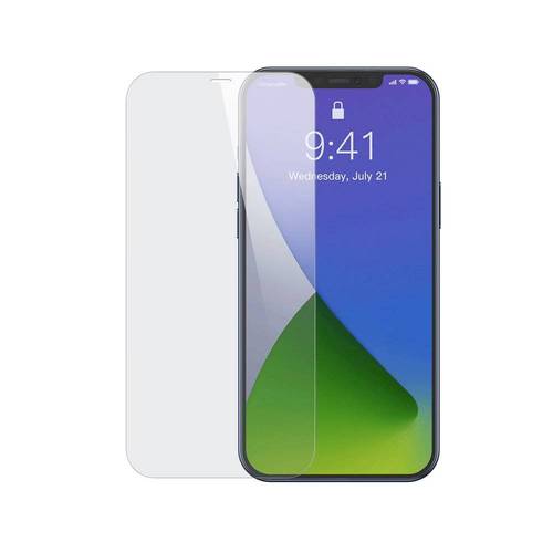 غشاء زجاجي مقوى من بيسوس بالكامل لـ iP 12/12 Pro 6.1 (2 قطعة / عبوة + قطعة أثرية للصق) أبيض SGAPIPH61P-LS02
