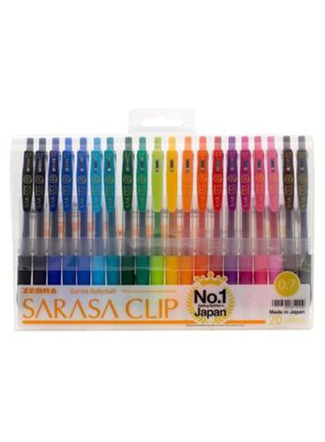 ZEBRA Sarasa Clip 0.7 Gel Ink Pen Set Pack Of 20 Multicolour - 105448
