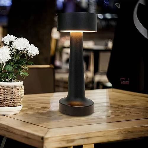 مصباح طاولة LED مع مستشعر للمس و3 مستويات للسطوع باللون الاسود