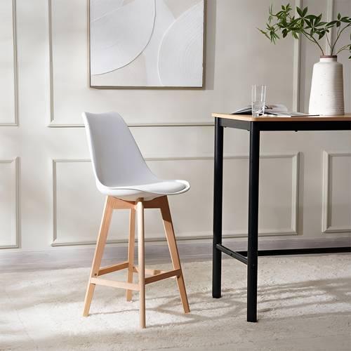 Wooden chair with padded seat and cushion made of eco-leather with comfortable backrest, ideal for home, restaurant and suitable for daily use - Multiple Colors