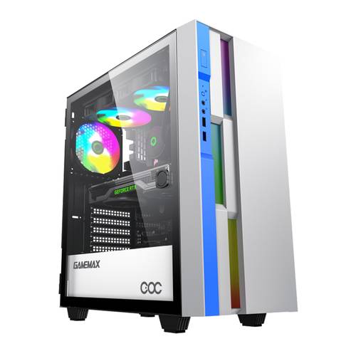 جيماكس كيس كمبيوتر قيمنق بروفين C3 WB ميد تاور ATX مصنوعة من الفولاذ والزجاج المقسى - ابيض