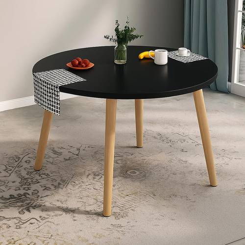 طاولة طعام دائرية حديثة من الخشب الصلب للمطبخ وغرفة الطعام وغرفة المعيشة 73x80x80 سم - متعددة الالوان.