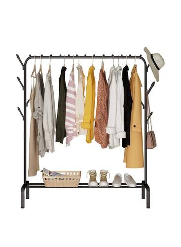 Clothes hanger with black metal stand 110x35x146 cm