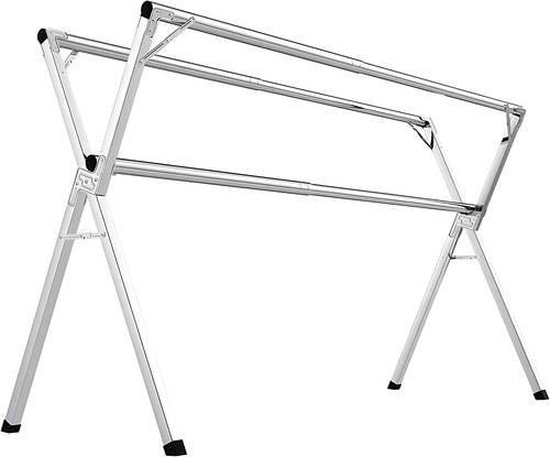 200CM Stainless Steel Garment Rack Adjustable and Foldable Space Saving Laundry Drying Rack for Indoor Outdoor