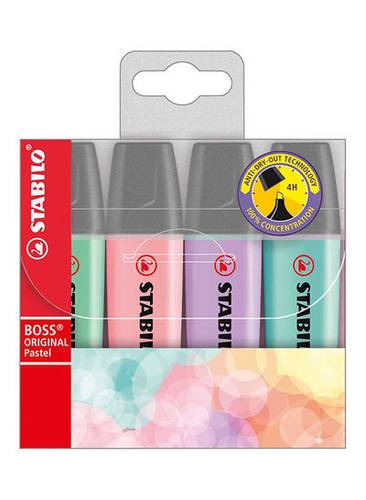 STABILO 4-Piece Boss Original Pastel Highlighter Set Multicolour - 70/4-2