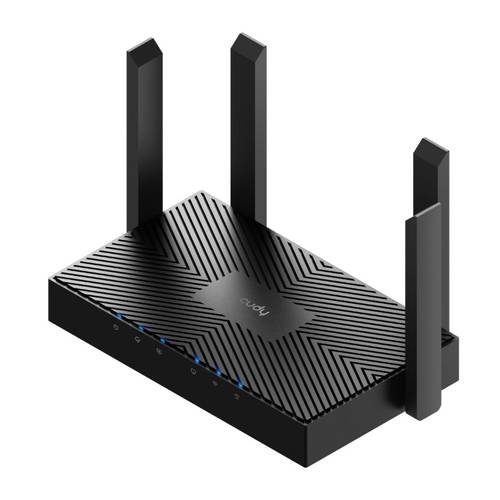 Cudy WR3000E Gigabit Router with 5 ports, Wi-Fi 6, AX3000 speed, Mesh network, and VPN support for homes, offices, and gaming.
