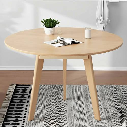 Round wooden dining table, multi-purpose side coffee table for living room, bedroom and balcony - multi-colored.