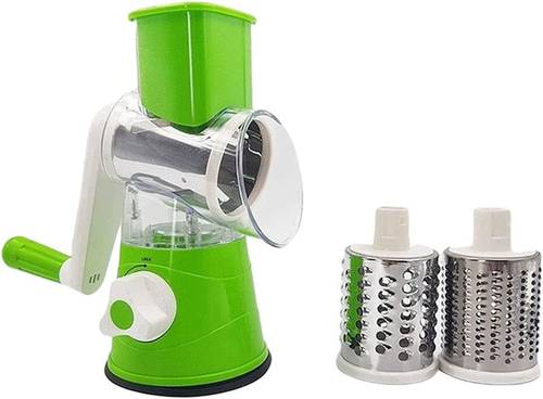 Multifunctional Vegetable and Fruit Cutter,Multifunctional Rotary Cheese Grater Kitchen Food Chopper for Vegetable Cheese Fruit(Green)