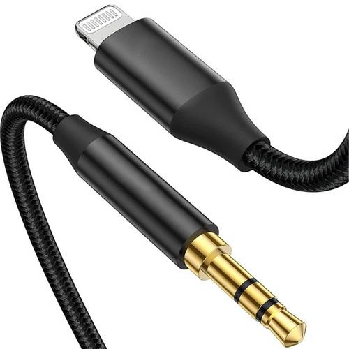 كيبل صوت 3.5mm الي Lightning مناسب للايفون طول 1.2 متر اسود