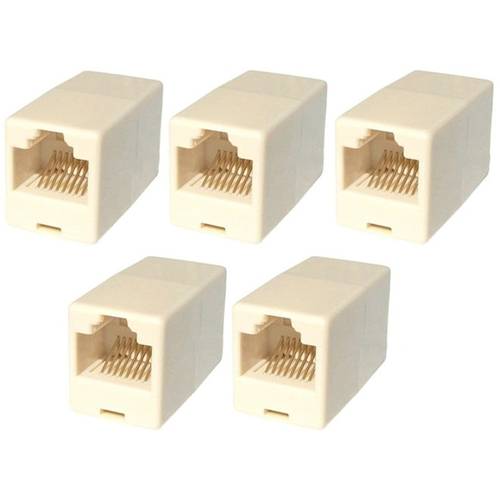 مقرنة  إيثرنت RJ45   أنثى إلى أنثى لكابلات الإنترنت(5 قطع)