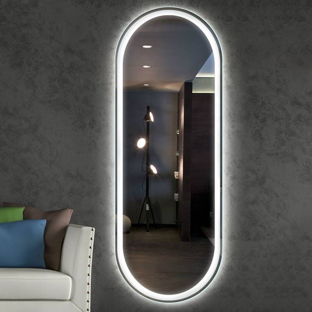Full Length LED Mirror with Front & Back Lights Touch Control 3 Lighting Levels Wall Mounted for Bathroom, Living Room, Bedroom, Vanity - Multiple Sizes  60x80 cm
