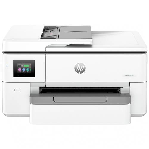 اتش بي طباعة OfficeJet Pro 9720 لاسلكية ذات التنسيق العريض الكل في واحد طباعة ونسخ ومسح ضوئي على الوجهين وإلى ملف PDF وشاشة تعمل باللمس - ابيض