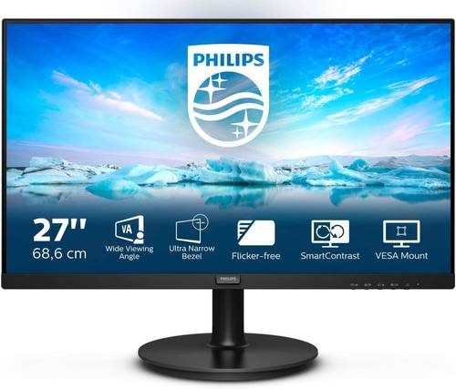 شاشة 271V8LA من Philips مقاس 27 بوصة ، 75 هرتز ، 4 مللي ثانية ، IPS ، مكبرات صوت (1920 × 1080 ، HDMI / VGA)