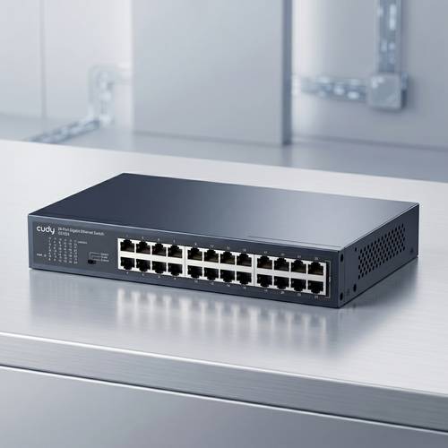 Cudy GS1024 Compact Metal Gigabit Switch with 24 Ports and VLAN and Extend Switches for managing large networks.