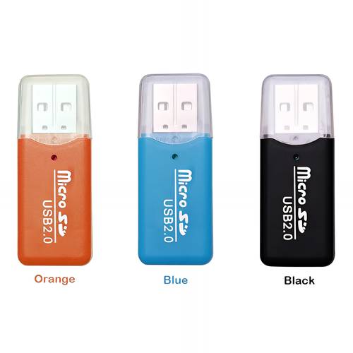 قارئ بطاقة USB 2.0 صغير بطاقة ذاكرة Micro SD TF محمول عالي السرعة - متعدد الالوان