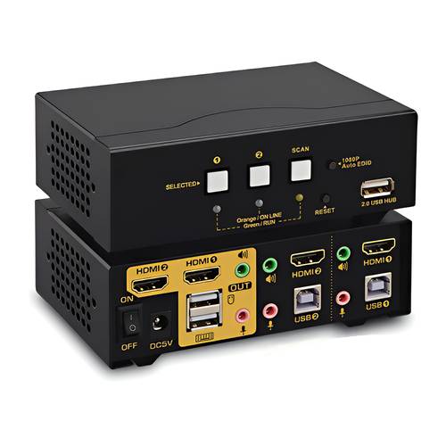 محول HDMI بمنفذين - يعمل على تبسيط مساحة العمل الخاصة بك من خلال التحكم المزدوج في الجهاز