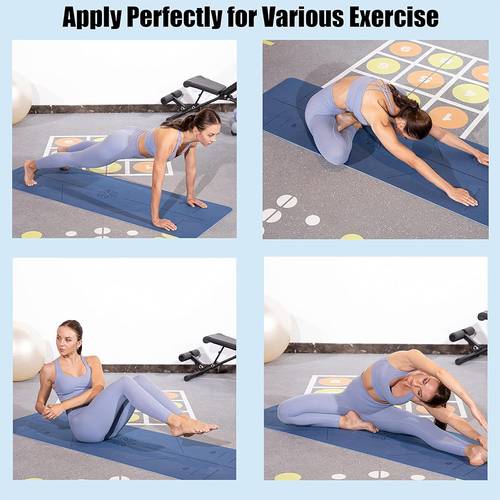 Foldable and non-slip yoga mat (purple-green-pink-blue) 183cm*61cm*6mm