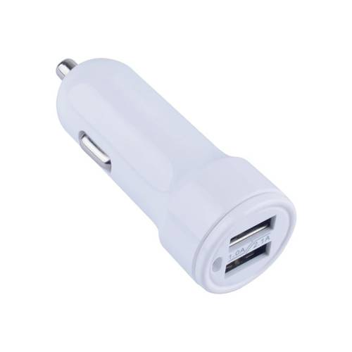 شاحن سيارة ذكي USB مزدوج 24/12 فولت - ابيض