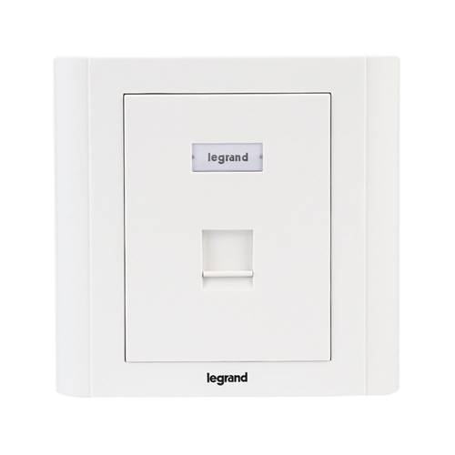 ليجراند كيستون 1 منفذ إيثرنت RJ45 مقبس حائط بلوحة واجهة فئة CAT5e/CAT6 - ابيض