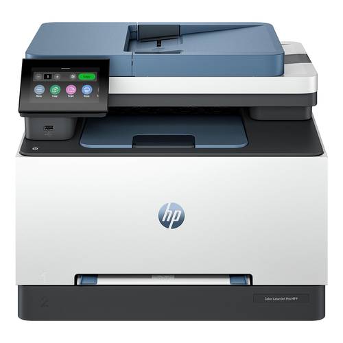 اتش بي طباعة Color LaserJet Pro MFP 3303fdw لاسلكية ملونة الكل في واحد طباعة ونسخ ومسح ضوئي وفاكس وADF وشاشة لمس مع طباعة تلقائية على الوجهين - ابيض