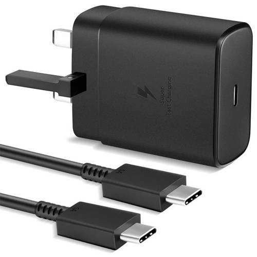 شاحن 45 وات فائق السرعة USB-C مع كيبل USB-C الي USB-C اسود