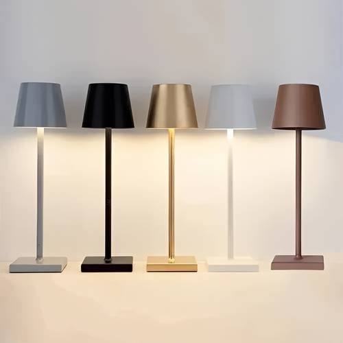 Cordless Table Lamp Rechargeable Battery 1800mAh Aluminum Metal Cover Portable Office Powered Table Lamp for Restaurant Patio Garden - Multiple Colors